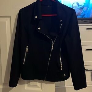 Women’s black suede moto jacket size medium